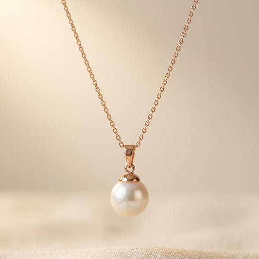 Elegant Pearl White Gold Pendant Necklace