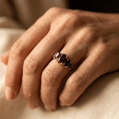 Copper Hexagonal Zirconia Star Unisex Ring