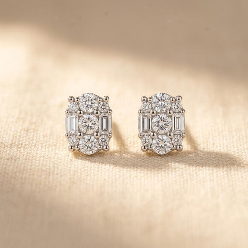 Oval Shiny Stud Earrings