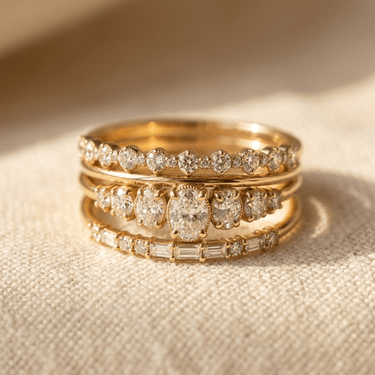 Retro Copper Oval Zirconia Minimalist Ring