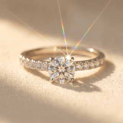 Luxury Four Prong Round Zirconia Ring